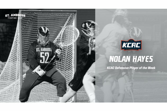 Hayes named KCAC Defensive Player of the Week