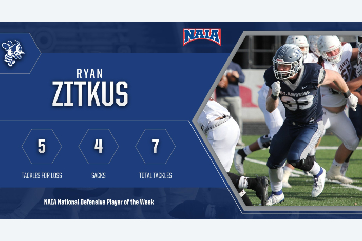 Zitkus named NAIA National Defensive Player of the Week
