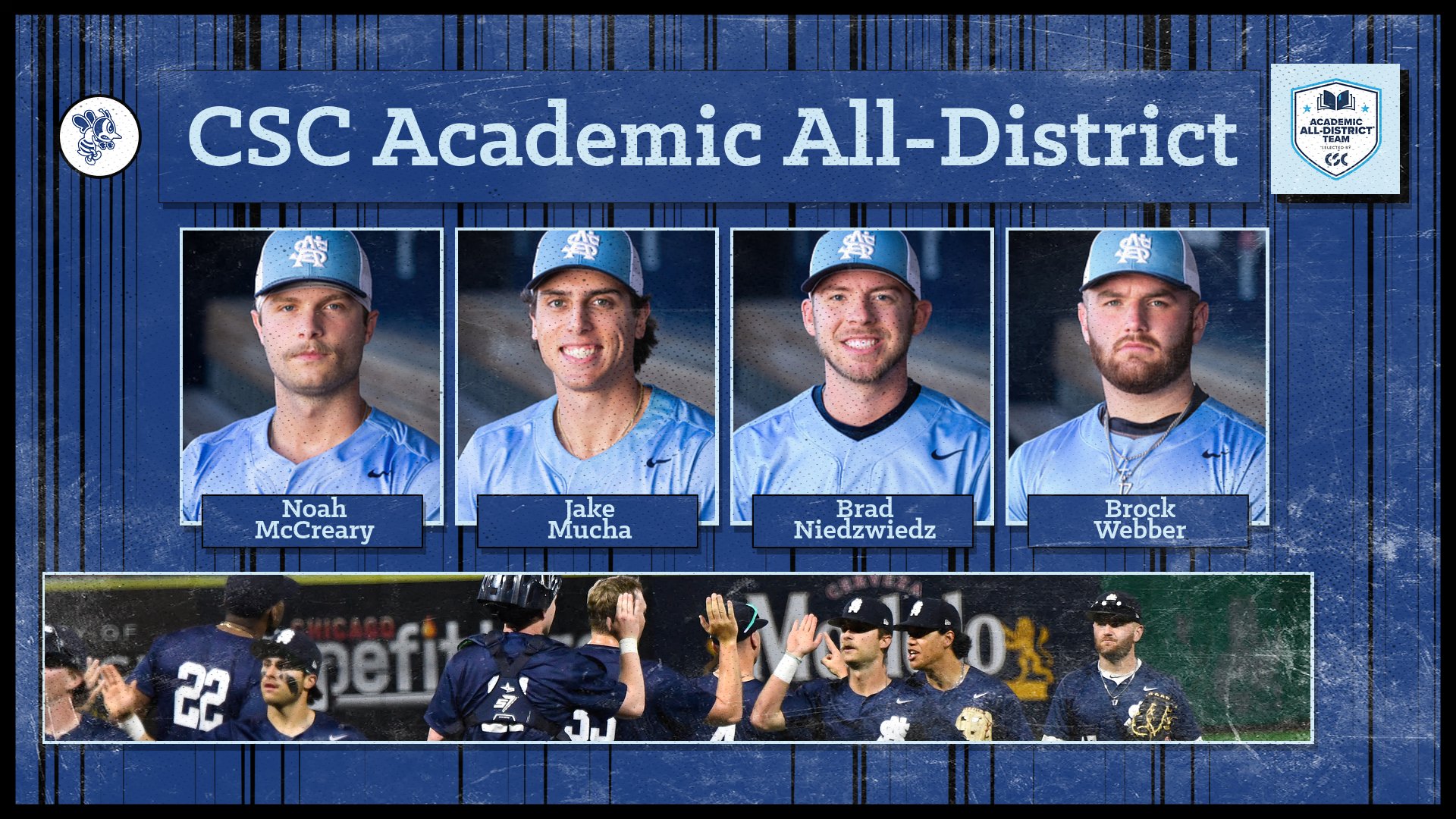 Four Bees named to CSC Academic All-District Team