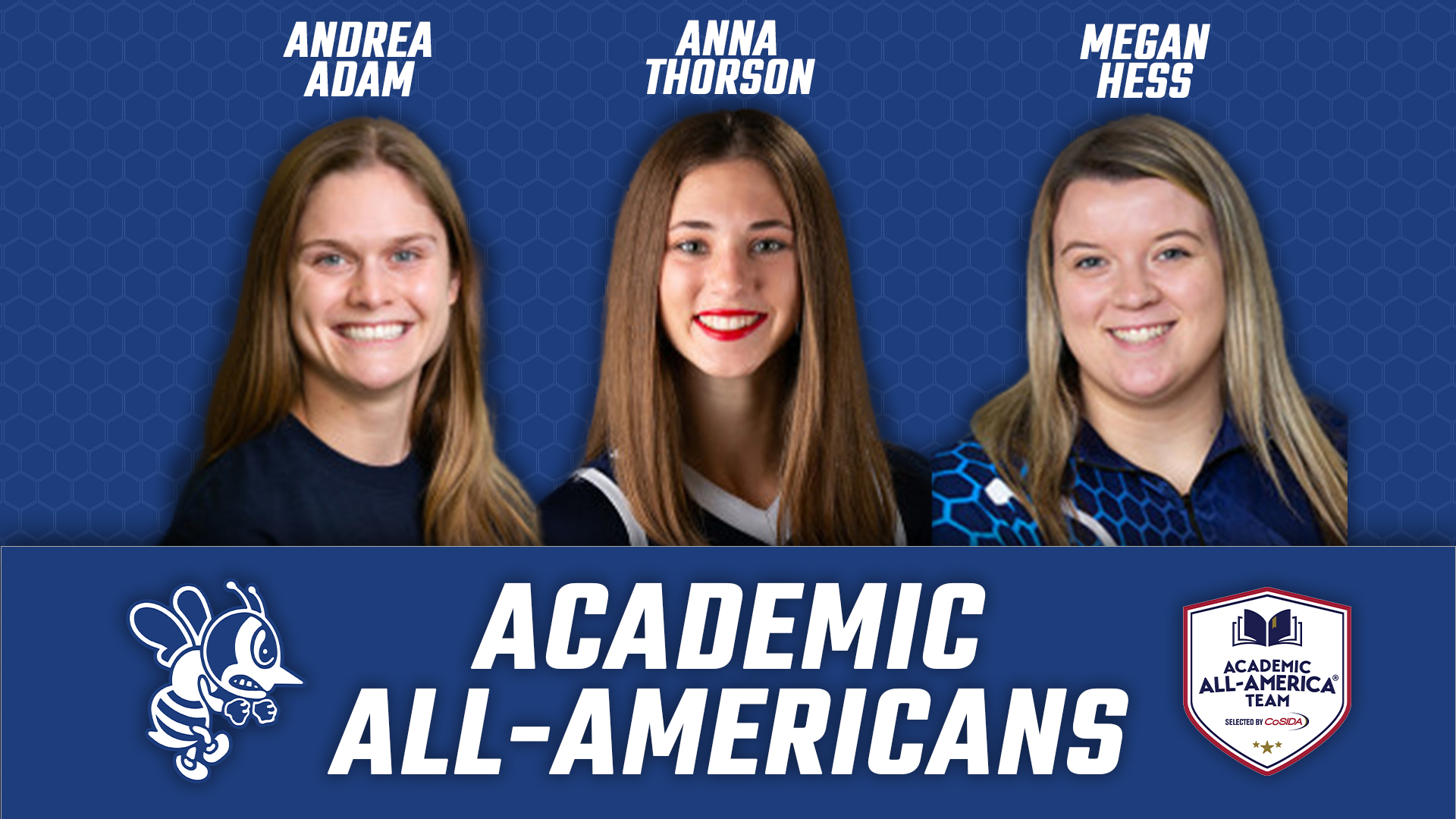 Adam, Thorson and Hess named to CoSIDA Academic All-America At-Large Team
