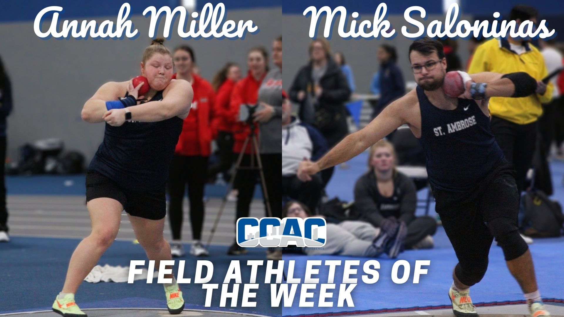 Miller, Saloninas named CCAC Field Athletes of the Week