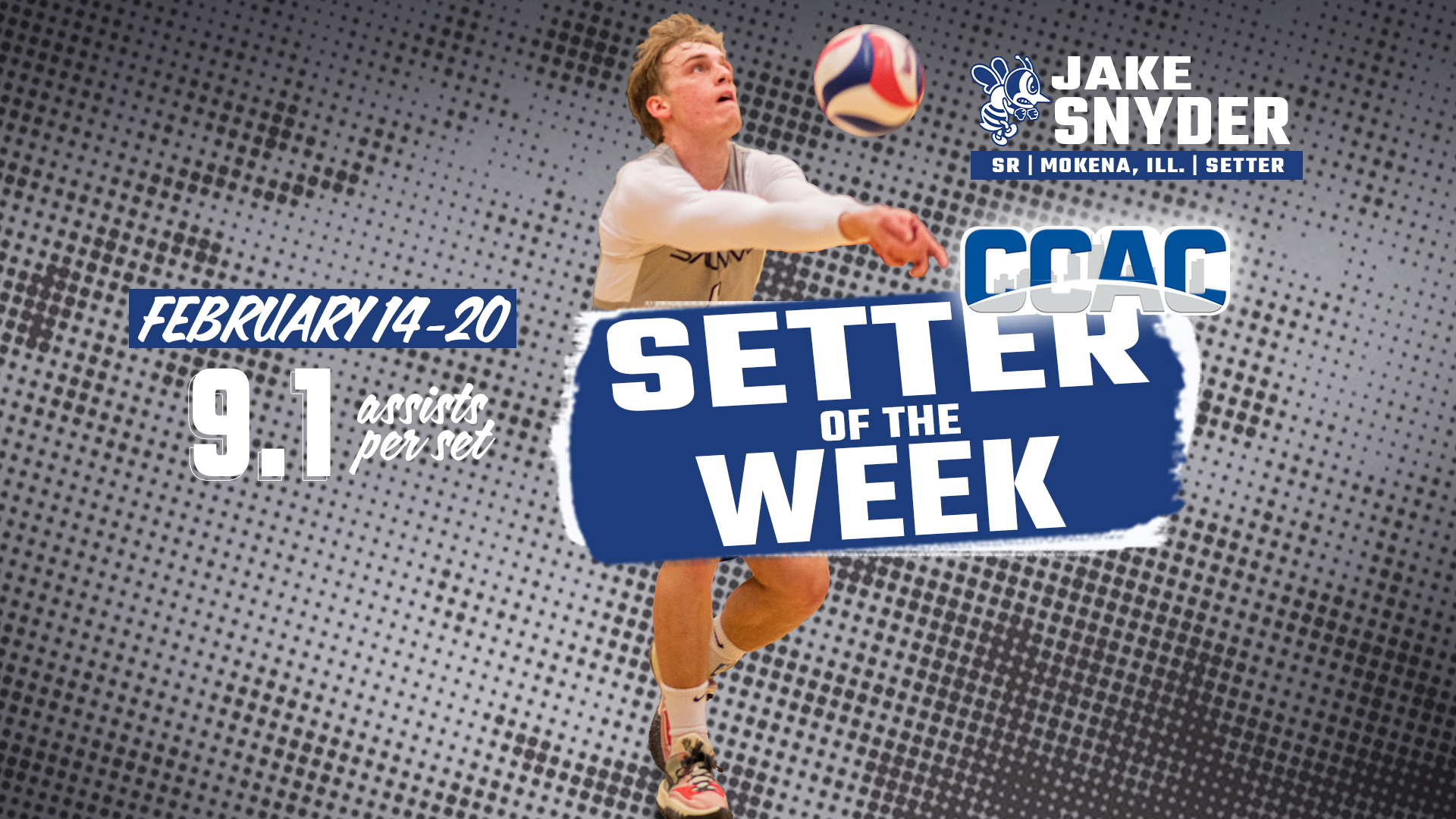 Snyder named CCAC Setter of the Week