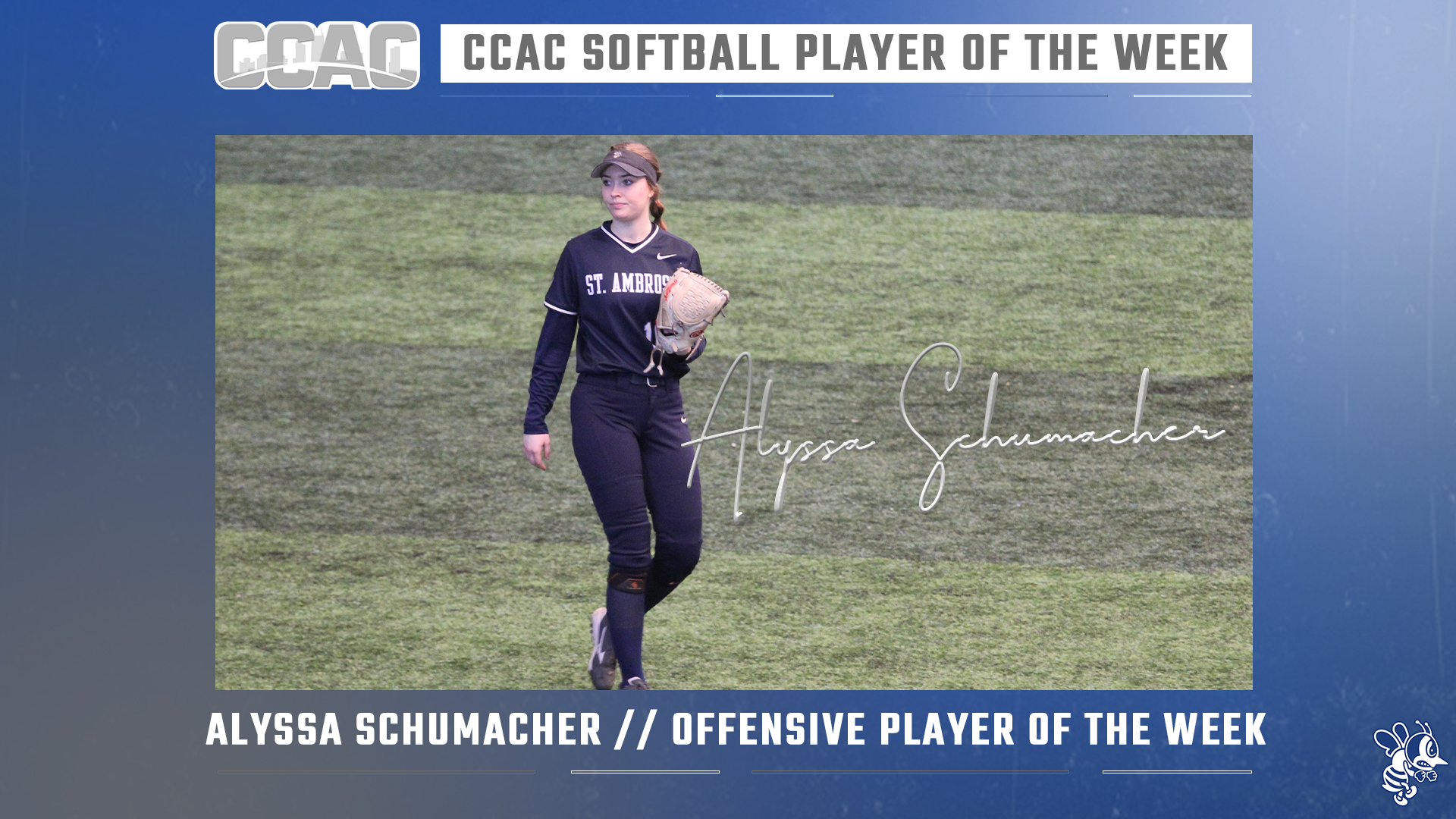 Schumacher named CCAC Player of the Week