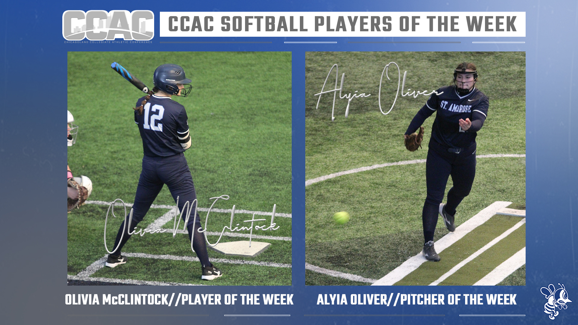 McClintock, Oliver named CCAC Players of the Week