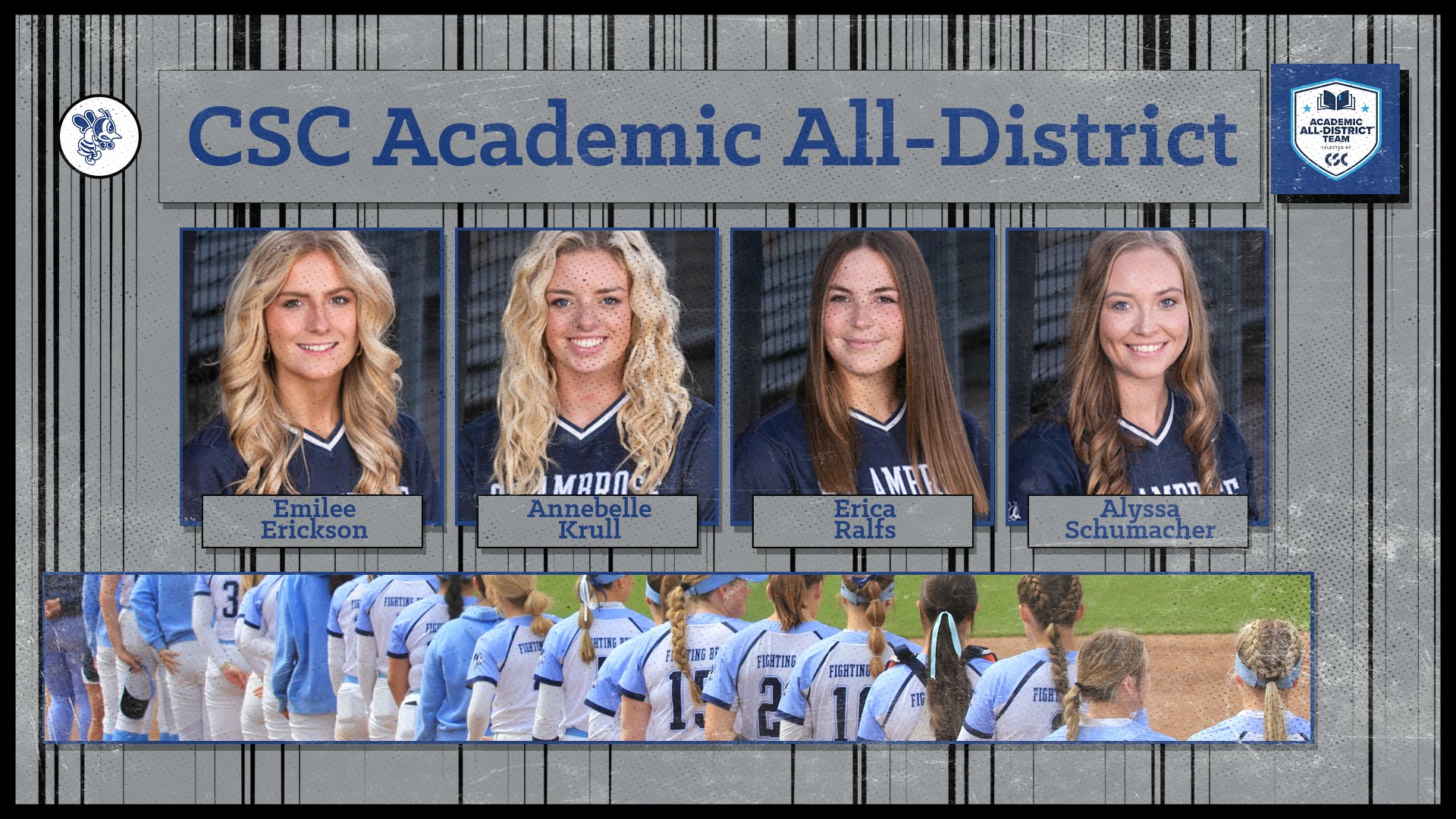 Four Bees named to CSC Academic All-District Team