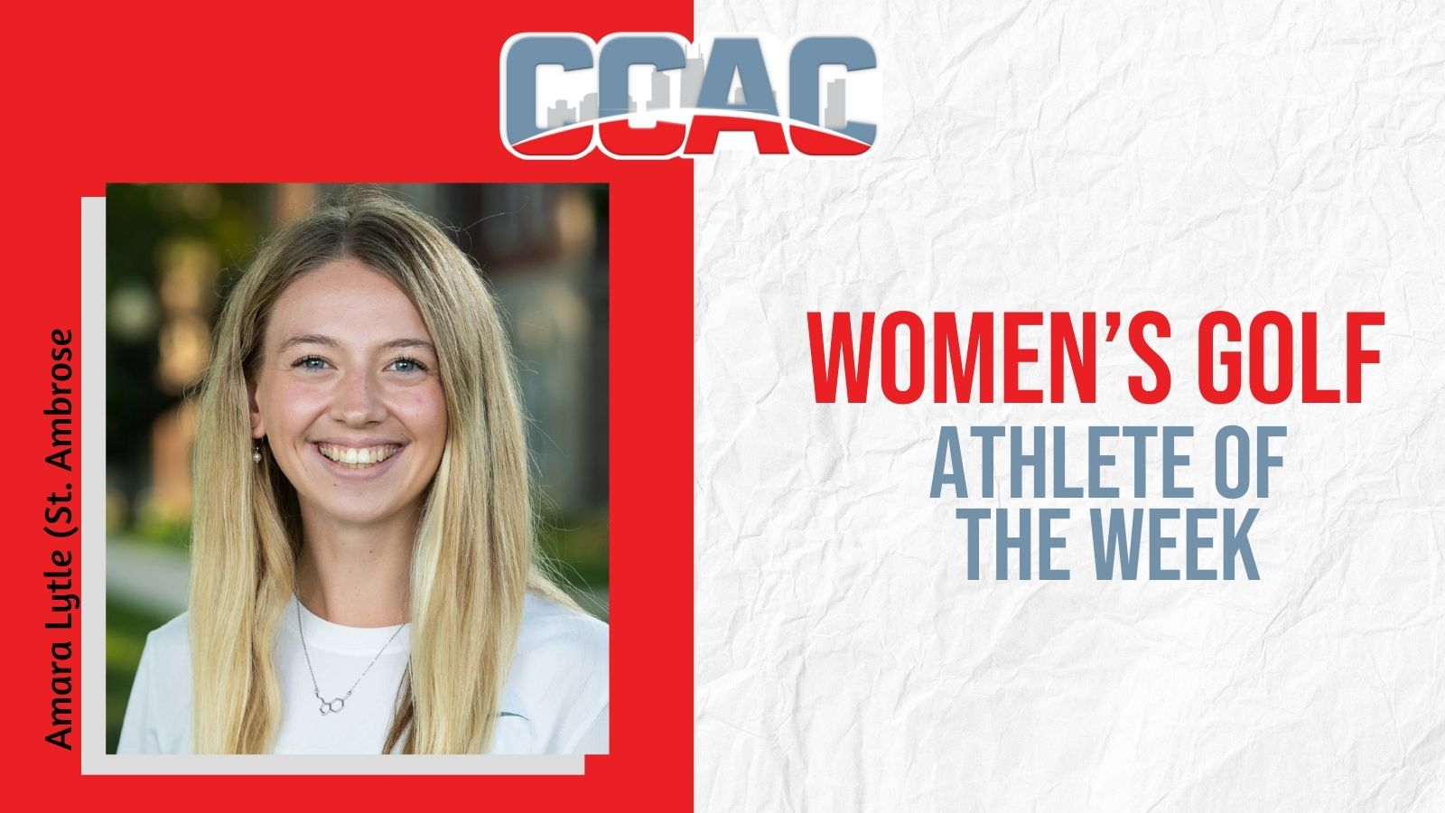 Lytle named CCAC Women's Golfer of the Week