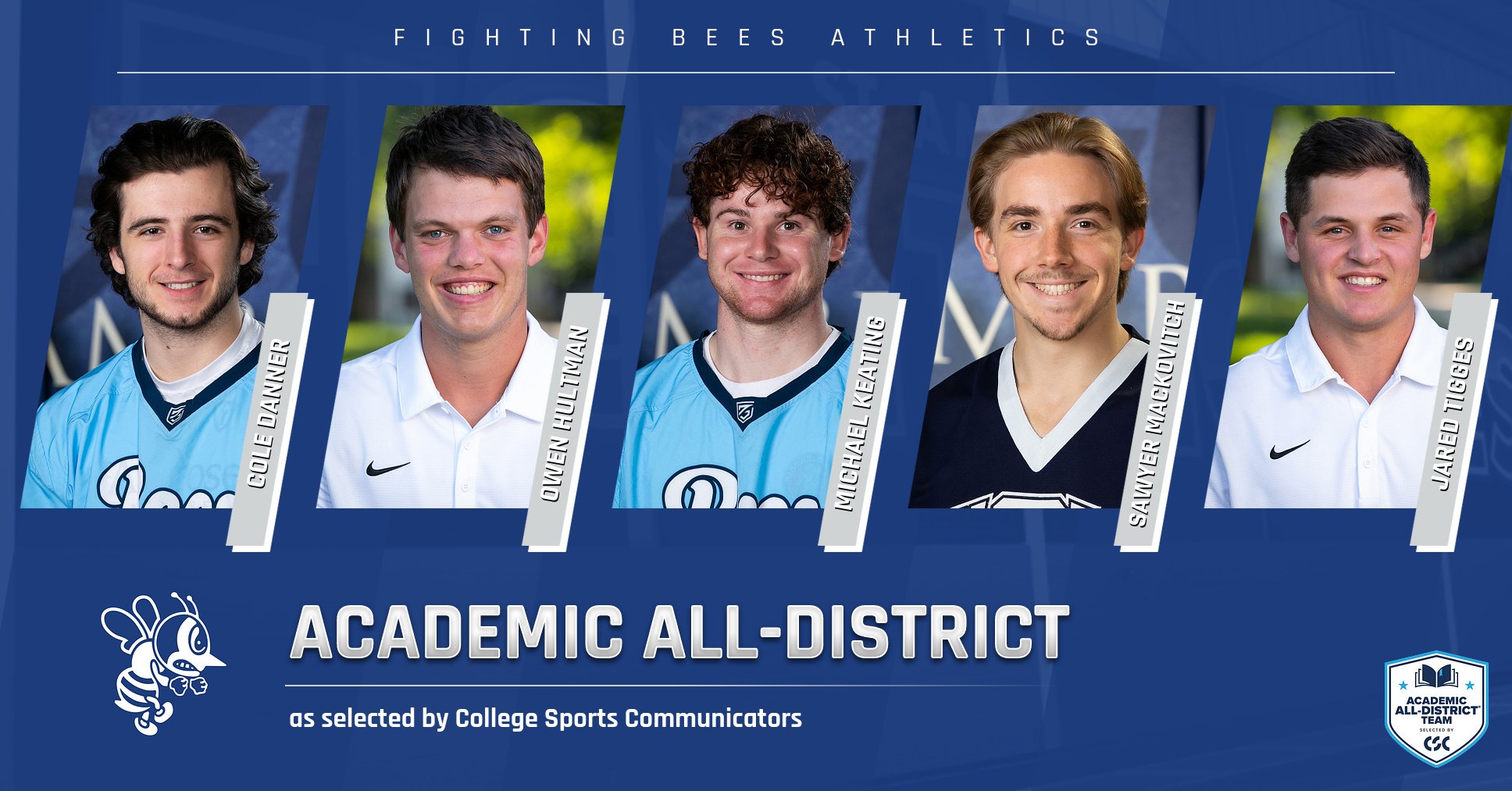 Five Bees named to Academic All-District Men's At-Large Team