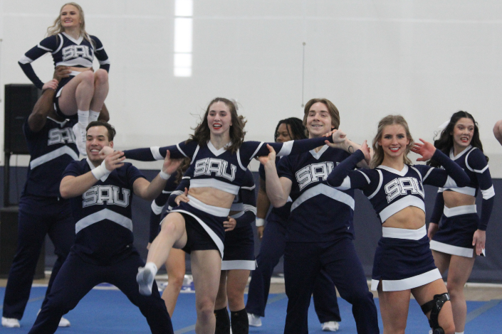 SAU Cheer Team finishes second at Northeast Qualifier