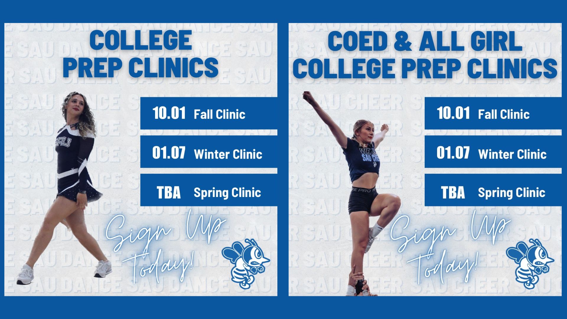 Register for SAU Cheer & Dance College Prep Clinics
