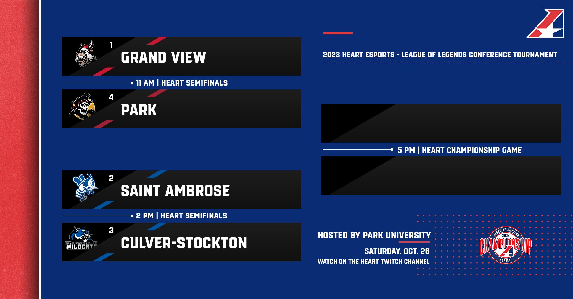 SAU to face Culver-Stockton in first round of Heart League of Legends Conference Tournament