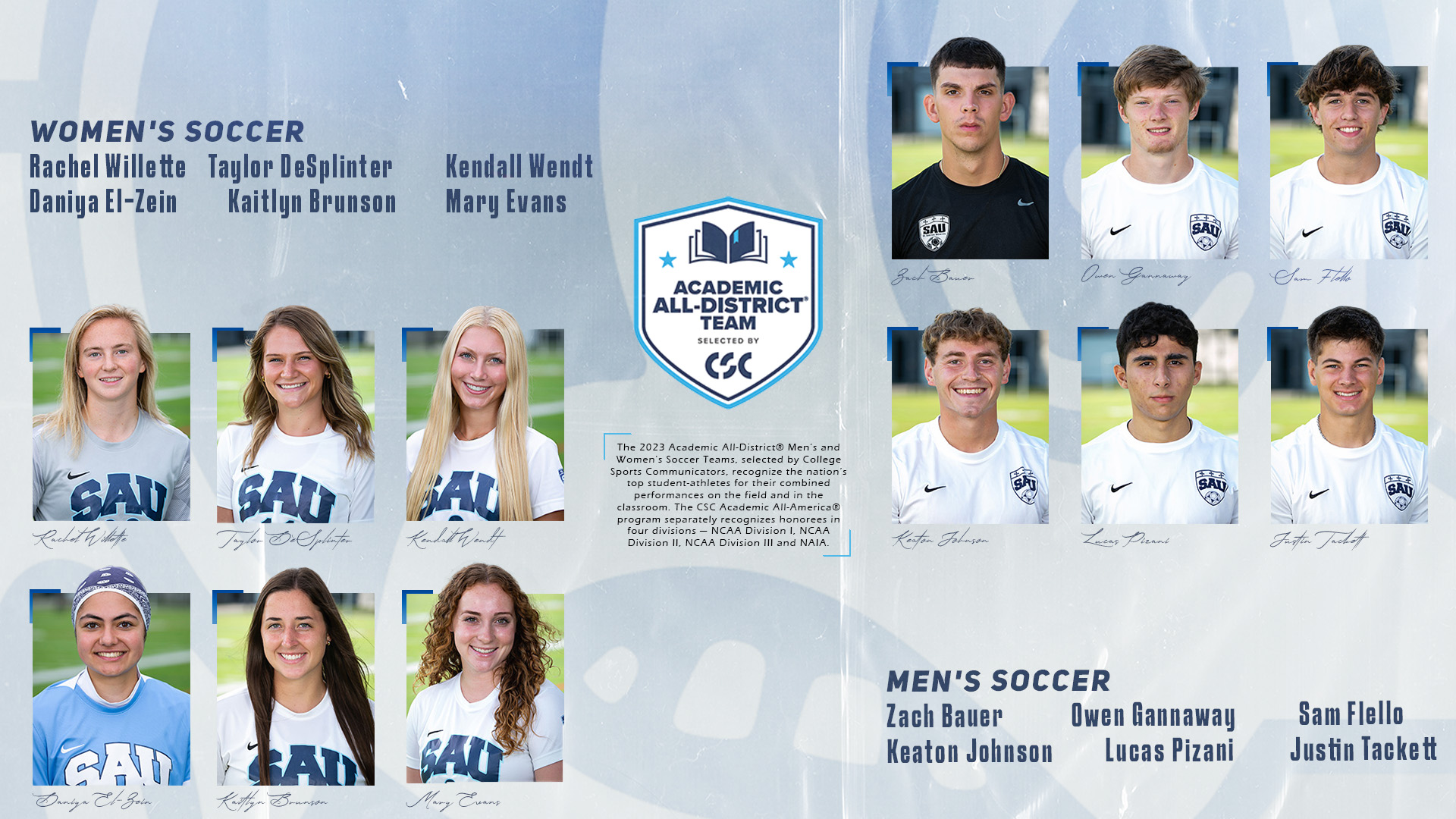 Twelve Bees named to CSC Academic All-District Team