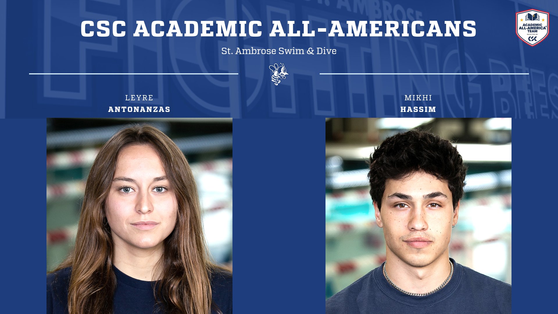 Hassim and Antonanzas named to CSC Academic All-America Team