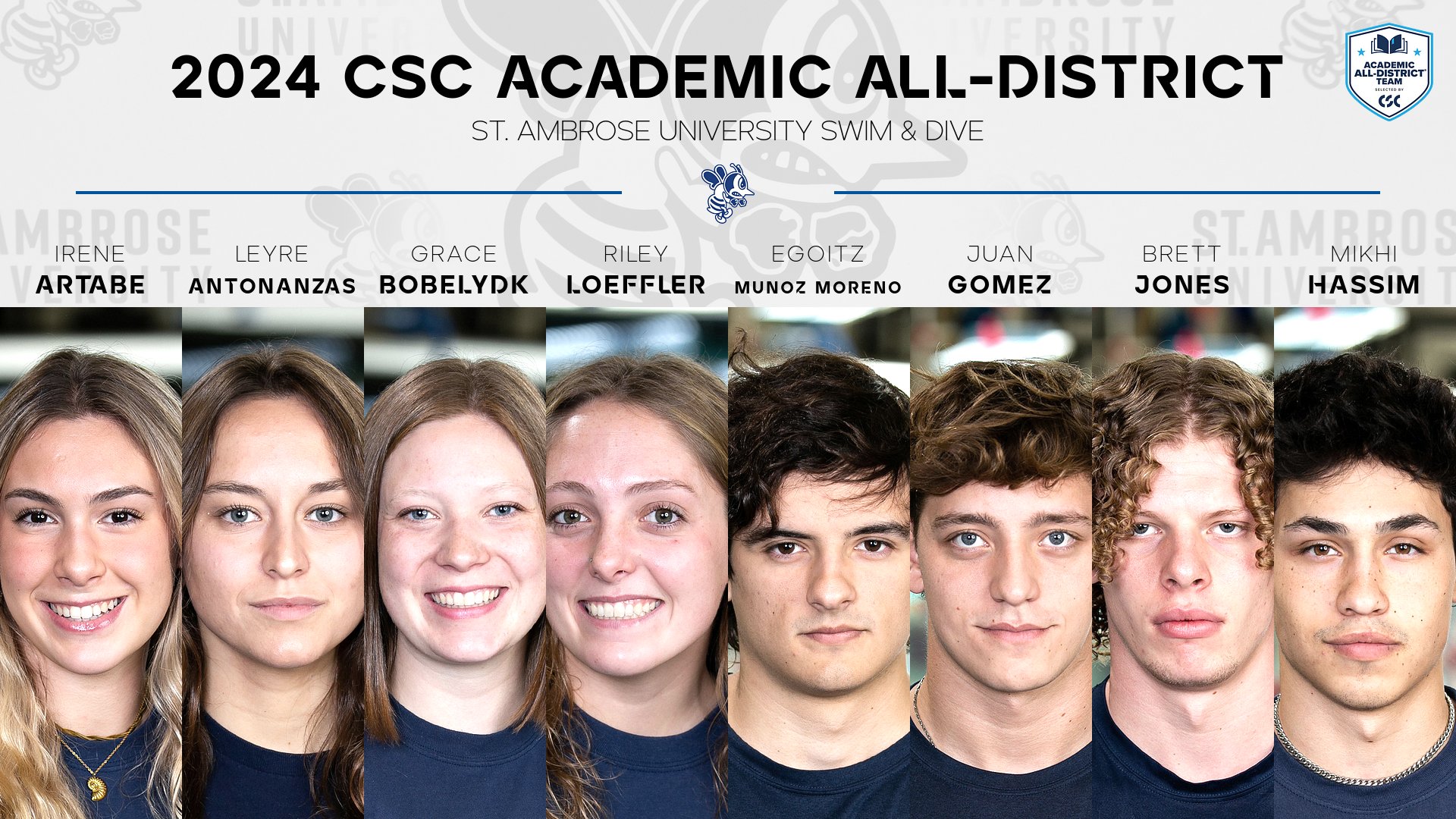Eight Bees named to CSC Academic All-District team