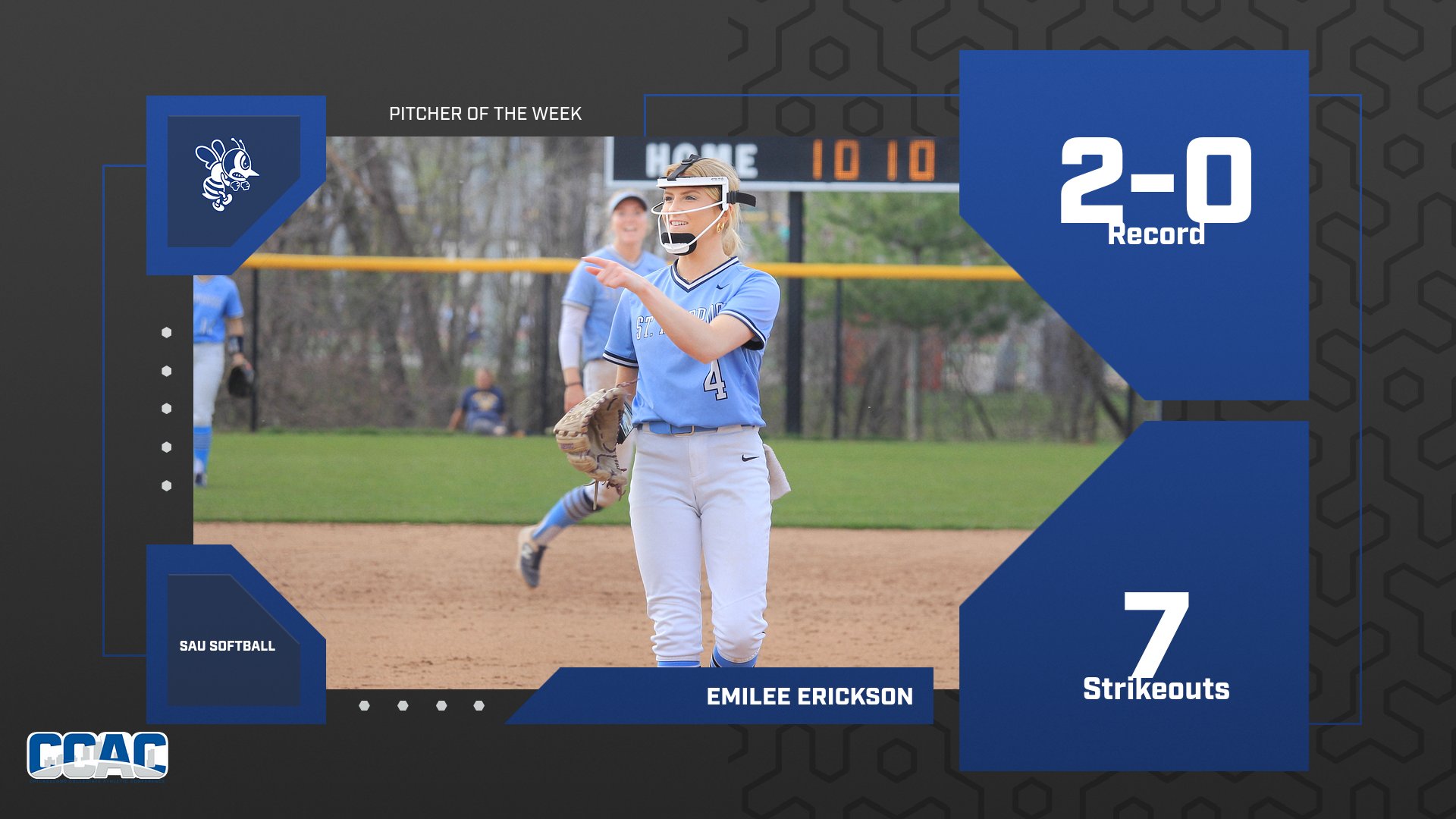 Erickson named CCAC Pitcher of the Week